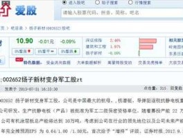 扬子新材股票 高新材料加+军工十+国企改革是那只股票？