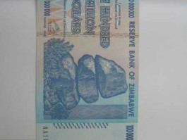 津巴布韦100万亿纸币价格，1元等于多少津巴布韦？
