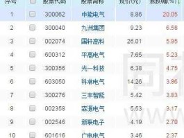 300062中能电气，新能源板块龙头股票有哪些？