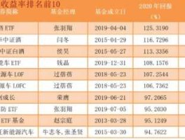 2020基金排行榜前十名（2020基金排行前十名基金）