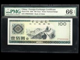 中国银行外汇对换券(中国银行外汇兑换券100元值多少钱)