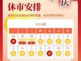 国庆节股市休市安排（国庆节股市休市安排最新消息）