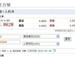 1新加坡元等于多少人民币（1美元兑换多少人民币）