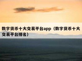 数字货币交易平台（虚拟货币交易平台有哪些？）