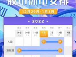 元旦股市放假 2022春节休市安排？