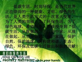 低碳减排 绿色生活，绿色低碳生活文案？