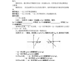 一元二次不等式的解法说课稿(一元二次方程和不等式说课稿)