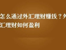 怎么做外汇才能赚钱 外汇是什么意思怎么赚钱？