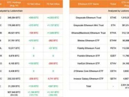 12月10日比特币ETF净流入3883枚BTC，以太坊ETF净流入34008枚ETH