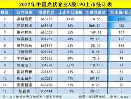 600077股票 中国十大光伏企业排名？