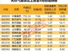 燃气股 天然气龙头公司排名？