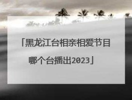 黑龙江文艺频道直播？黑龙江哪个频道是关于相亲的？