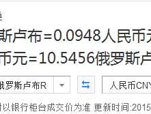 卢布换算人民币公式 一卢布等于多少人民币？