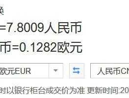 人民币兑欧元计算器(人民币汇算欧元)